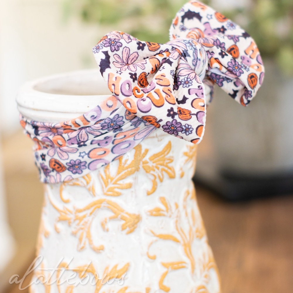 Halloween Hocus Pocus Extra Large Baby Girl Bow Handmade Orange Headband